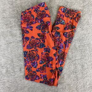 LuLaRoe OS Floral Abstract Leggings EUC